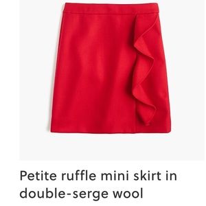 J. Crew Ruffle mini skirt in double-serge wool